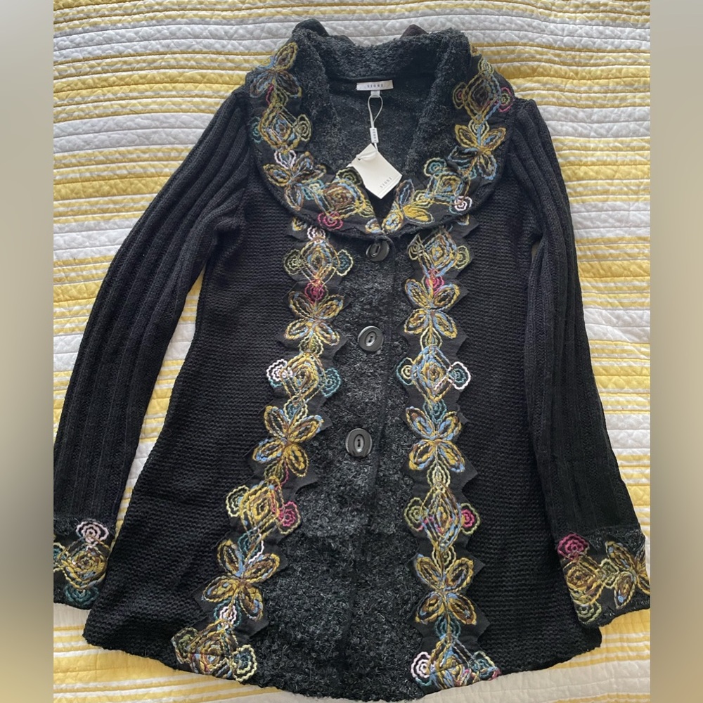 Sioni Black Cardigan, NWT